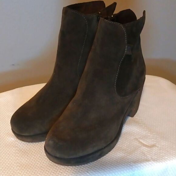 Camper Alicante chocolate brown suede platform bootie boots size EU 37=US 7 - Picture 1 of 9